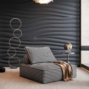 现代复古千鸟格单人沙发3D模型下载